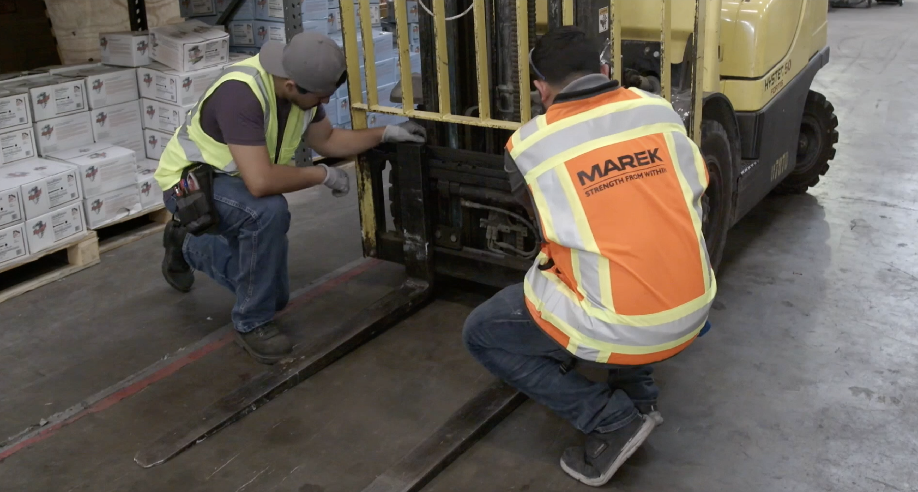Forklift inspection safety training production